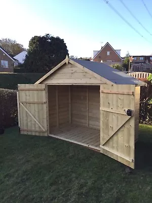 Wooden Bike Shed 7x3 Tanalised Pressure Treated Timber - Fully T&G Hut Store • £475