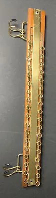 Vintage Tie Scarf Belt Closet Rack Hanger Holder Wall Mount Organizer Wood Brass • $19.95