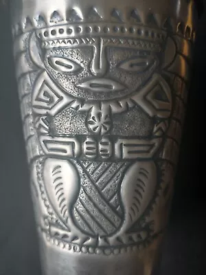 Antique Mayan Tribal Inca Silver Repousse Hand Wrought Cup • $89