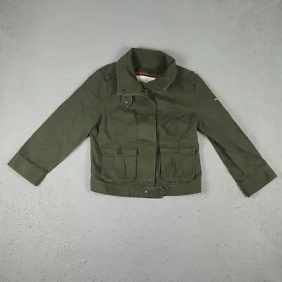 $15.16 • Buy Abercombie Fitch Jacket Girls Large Green Military Zip Button Coat