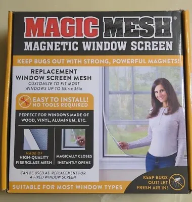 Magic Mesh Magnetic Replacement Window Screen Keeps Bugs Out • $17.30