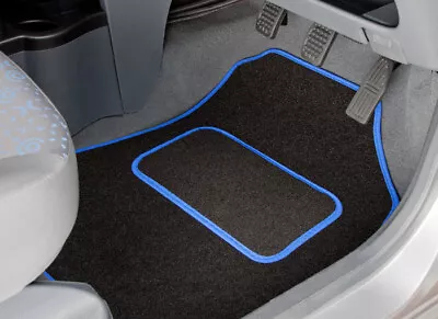 Car Mats For McLaren GT 2017 Onwards Tailored Black Carpet Blue Trim • £29.95