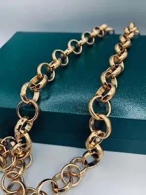 £26.99 • Buy Mens Women's Boys Girls Kids 18ct Gold Filled Belcher Chains Bracelets Necklace 