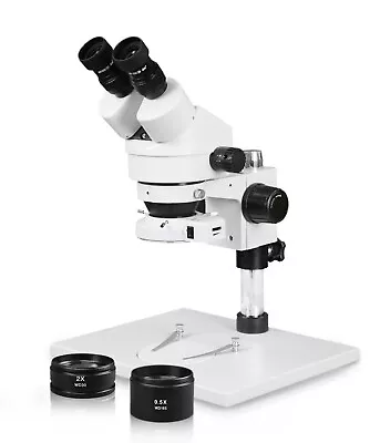 Vision 3.5X-90X Binocular Zoom Stereo Microscope144-LED Ring LightPillar Stand • $382.50