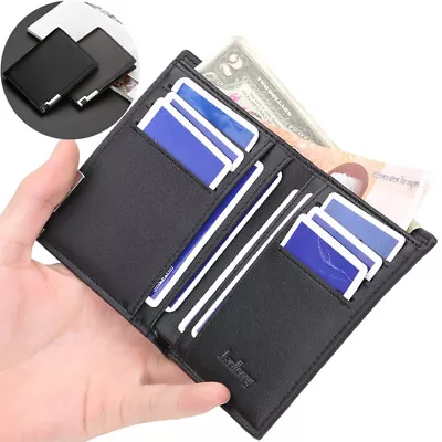 Men's Bifold Leather Credit ID Card Holder Wallet Billfold Purse Clutch Billfold • $7.12