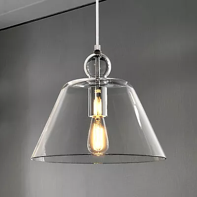 Industrial Glass Pendant Light Kitchen Nordic Modern Ceiling Lamp E27 Chrome • $139.99