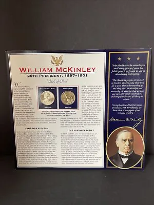$15 • Buy 25th   PRESIDENT  WILLIAM McKinley   2 COINS & PANEL 1897