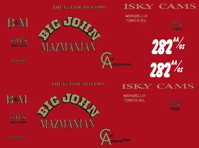 Big John Mazmanian Willys DRAG NHRA 1/18th Scale Waterslide Decal • $14