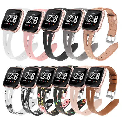 Genuine Leather Bracelet Strap Watch Band For Fitbit Versa 3 / Sense / Versa 1 2 • $14.18