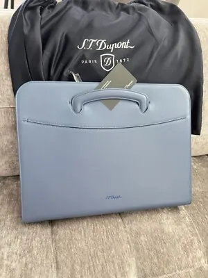 S.T. Dupont Blue Leather D Line Slim Travel Document Bag • $499.99
