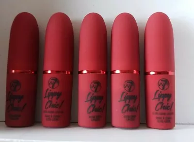 NEW W7 Lippy Chic Lipstick X 5 Tongue And Cheek Red New  • £15.99