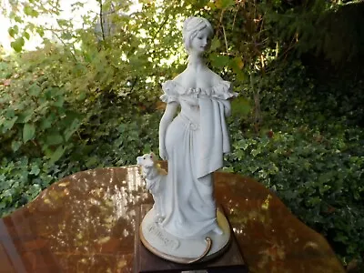 Vintage Сapodimonte Lady With Dog   Figurine By B Merli • £20