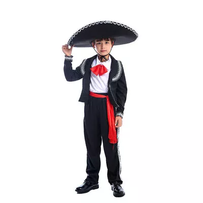 Kids Mexican Traditional Mariachi Amigo Dance Costume Book Week Cosplay Outfits • $28.99