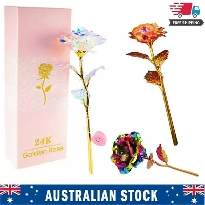 $18.99 • Buy Romantic Galaxy Rose Luminous Flower Valentines Day Gifts For Her Rose For Women