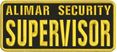 A SECURITY SUPERVISOR EMBROIDERY PATCH 4X10  SEW ON Back GOLD ON BLACK • $11.99