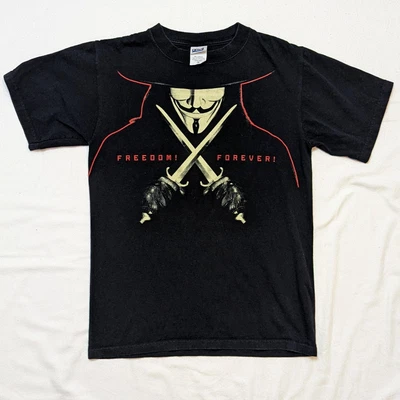 $72.99 • Buy Vintage 2006 V For Vendetta Movie Promo T-Shirt Fawkes Freedom Forever Small