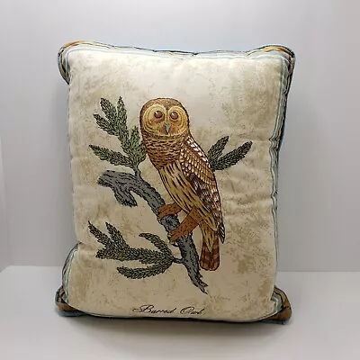 Vintage 3D Bird Barred Owl Design Throw Pillow Cottage Core Granny Chic 12 X15  • $19.99