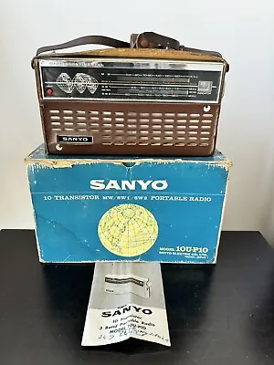 Sanyo 10U-P10 Transcontinental 10 Vintage Transistor Radio + Case Headphones Box • $235