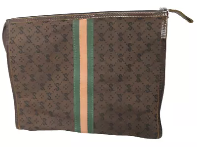 Susan Of London Ipad Document Bag Case Portfolio Monogram Italy Canvas Laptop • $33.12