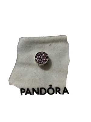 $30 • Buy Genuine Pandora Reflexions Round Pavé Clip Charm Pink And Purple Cz  As New
