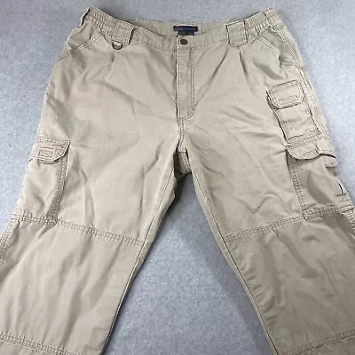 5.11 Tactical Pants Mens 42x34 Beige Canvas Cargo Active Work Double Reinforced • $19.99