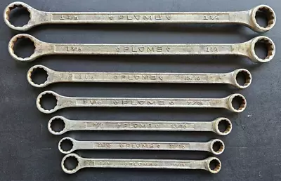 PLOMB Pebble Wrenches Vintage Lot Of 7 Double Box End Wrench 1-3/8  To 11/16  • $56