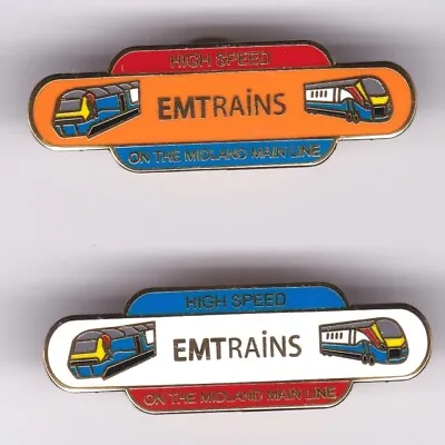 EMT EMR High Speed On The Midland Main Line HST 125 Meridian Railway Pin Badge • £5