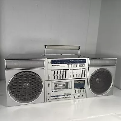 Vintage 80s Sanyo C5R Boombox Ghettoblaster Cassette Player Not Working Pristine • $174.99