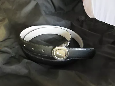 Nike Reversible Black & White Leather Golf Belt Magnetic Ball Maker Buckle EUC! • $22