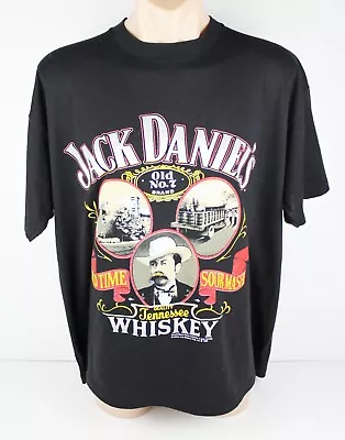 Vintage Jack Daniels T-Shirt Mens Size Large Black 1989 Novel Teez • $79.95