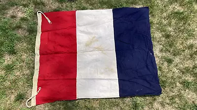 Vintage US Navy WWII Naval Large Ship Maritime Signal Flag Pennant Cotton Large • $125