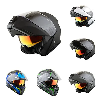 Martian Motorcycle Modular Full Face Helmet Flip Up Dual Visor Sun Shield: HG362 • $109.95