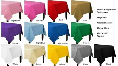 £2.50 • Buy Pack Of 2 Disposable Paper Table Covers / Table Cloths - Square 90CM X 90CM 
