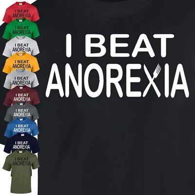 Anorexia I Beat Mens Youth Tee Skinny Diet T SHIRT Birthday Top Funny Kids Wear • £8.99