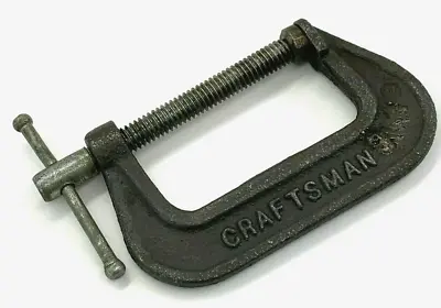 VTG Craftsman Tools USA 2  Mini C Clamp T-Handle Screw Malleable Standard Depth  • $9