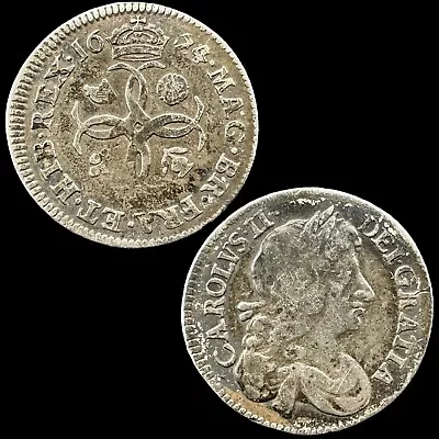 Charles Ii 1674 Sterling Silver Maundy Four Pence Penny Coin *collection* • $1.25