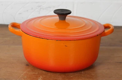 £44.99 • Buy Le Creuset Volcanic Orange Cast Iron Size C 8  20cm Round Casserole Baking Dish 