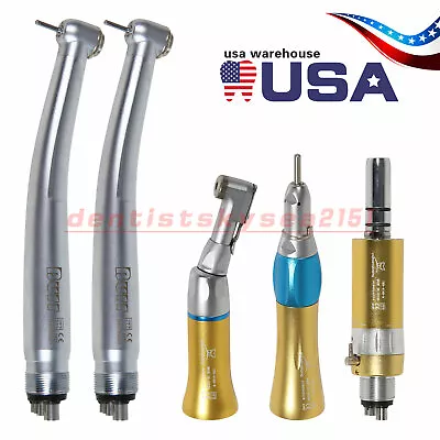 Dental Low Speed Handpiece 4H Motor / 2x High Speed Handpiece Standard Head U3BM • $18.99