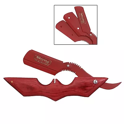 Maroon Straight Cut Throat Shaving Razor Wooden Barber Hair Salon • $5.99