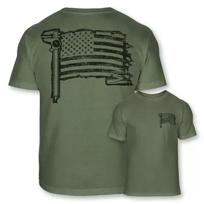 Men's Patriotic Millwright Caliper American USA Flag Athletic T-Shirt - A53 • $18.95