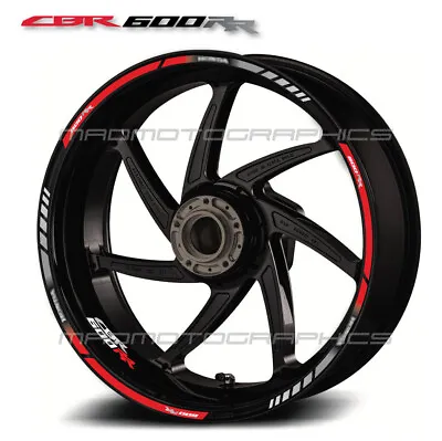 CBR600RR Motorcycle Wheel Decals Rim Stickers Stripes For Honda Cbr 600RR Gray • £27.48