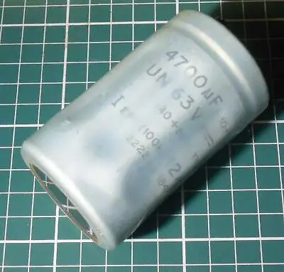 4700uF 63V ELECTROLYTIC CAPACITOR High Ripple Screw Terminals Radial Vintage • £4