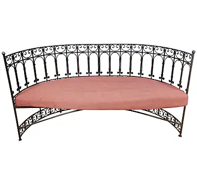 MONUMENTAL Antique ITALIAN French TUSCAN Style IRON HALF MOON SOFA Garden Bench • $1062.50