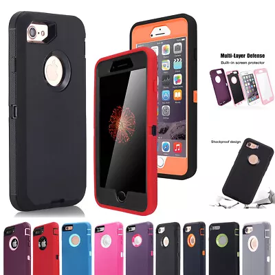 Hybrid Shockproof Heavy Duty Hard Armor Full Case Cover For IPhone 8 7 6s 6 Plus • $11.99