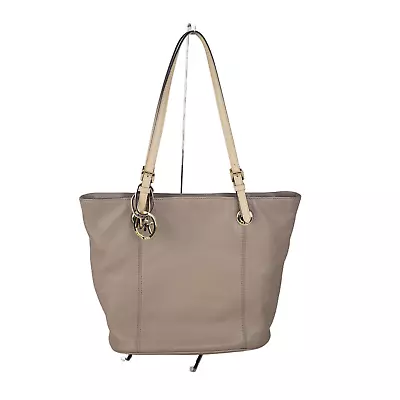 Michael Kors Pebbled Leather Tote Shoulder Bag Purse Tan Handbag With Bag Charm • $65