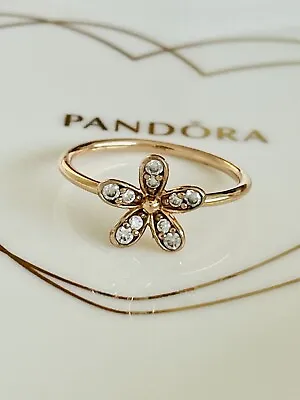 💜 PANDORA * Dazzling Daisy * Rose Gold Ring Size 54 💝 Wonderful Gift 🎁 • £27.95