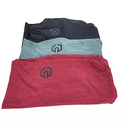 Neleus Mens Workout Racerback Tank Tops Lot Of 3 Size 3XL Gray Green Red Raw Hem • $28