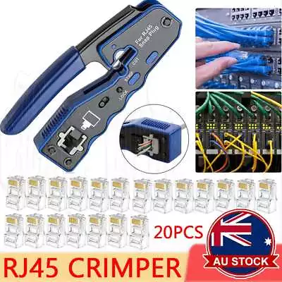 For CAT6/5  Network Cable Tool Tester RJ45 Crimper Ethernet LAN Kit Crimping Set • $19.95