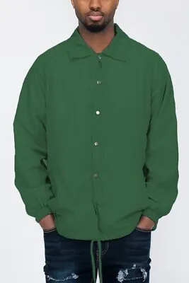 NW Men's Lightweight Waterproof Snap Button Up Windbreaker Coach Jacket All Size • $27.98