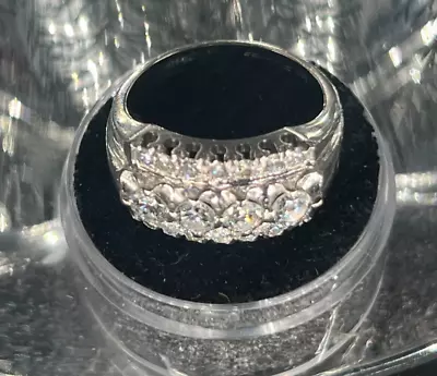 Round Natural Diamonds Cluster Ring 14K White Gold Ring • $625